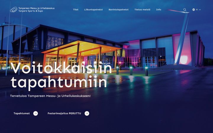 Ekrano kopija messujaurheilukeskus.fi