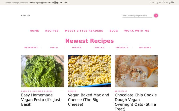Screenshot of messyveganmama.com