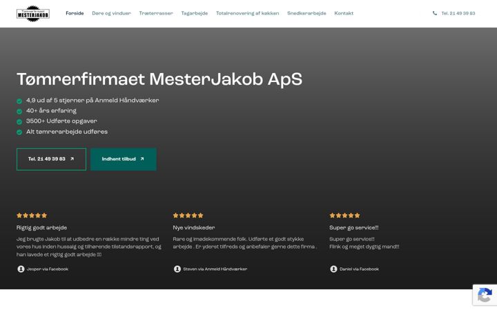 Zrzut ekranu mesterjakob.dk