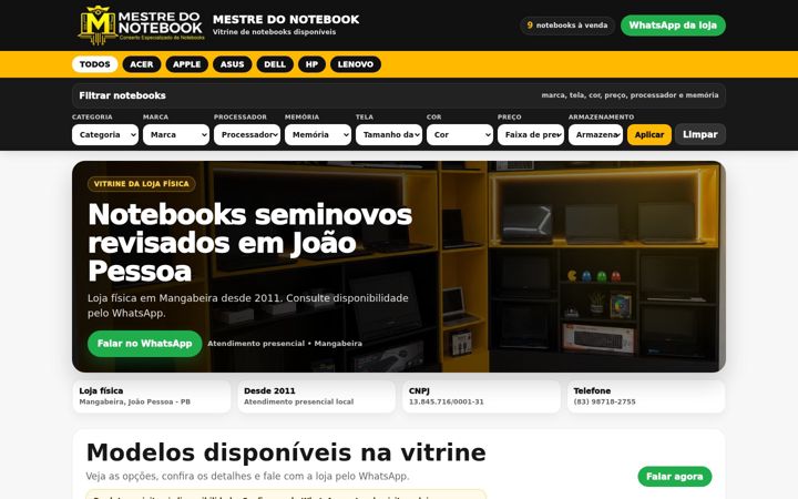 Screenshot of mestredonotebook.com