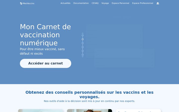 Screenshot of mesvaccins.net