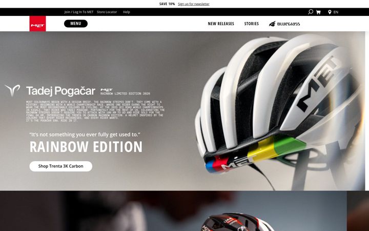 Screenshot of met-helmets.com