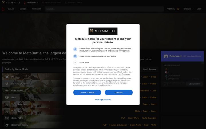 Screenshot of metabattle.com