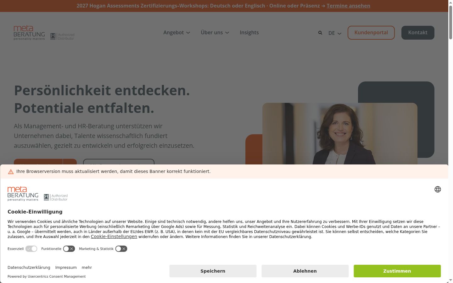 Screenshot van de toestemmingsbanner zoals getoond vóór enige interactie