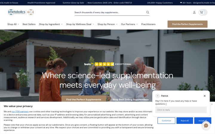Screenshot of metabolics.com