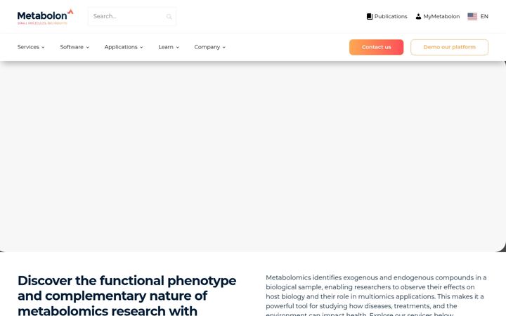 Screenshot of metabolon.com