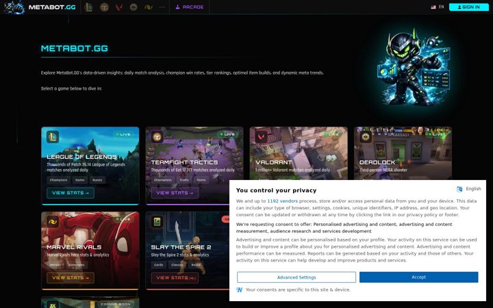 Screenshot of metabot.gg