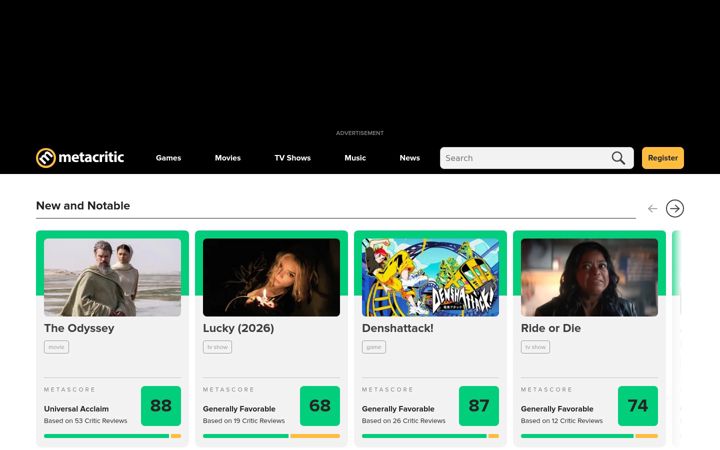 Ekrano kopija metacritic.com