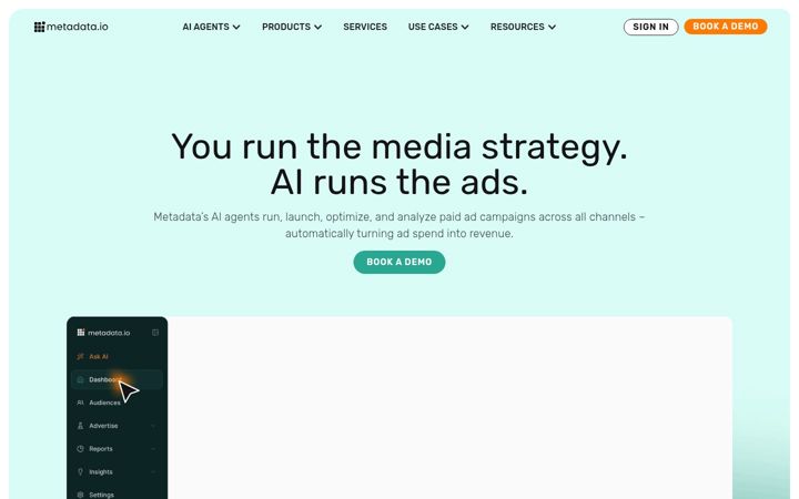 Screenshot of metadata.io