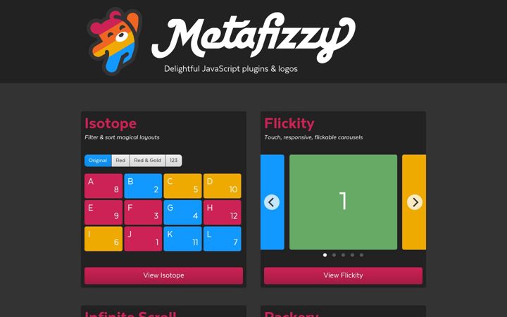 Screenshot von metafizzy.co
