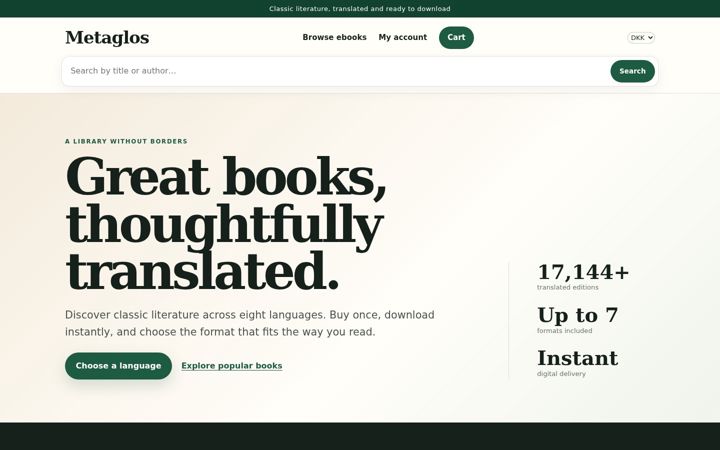 Screenshot of metaglos.com