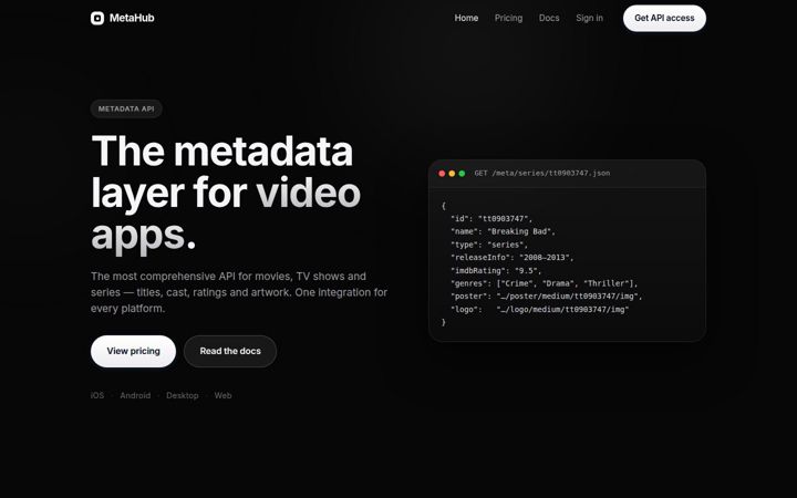 Screenshot of metahub.space