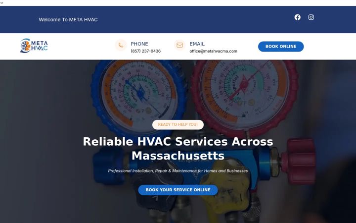 Screenshot of metahvacma.com