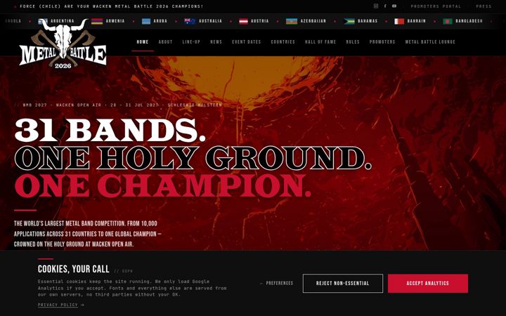 Screenshot of metal-battle.com
