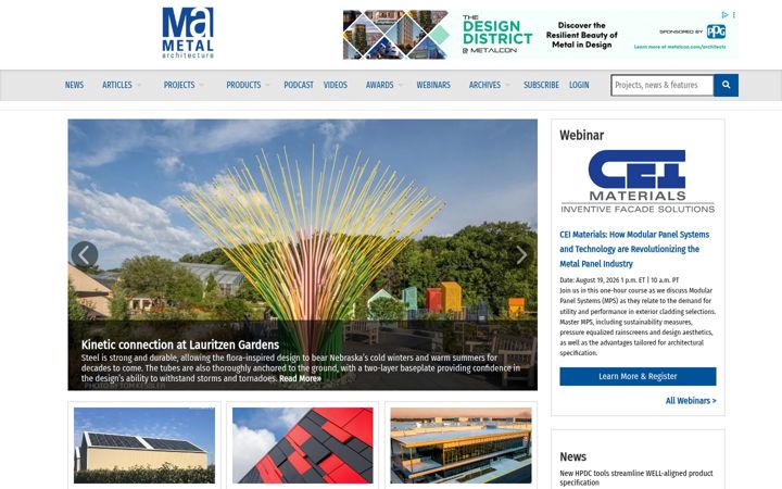 Screenshot of metalarchitecture.com