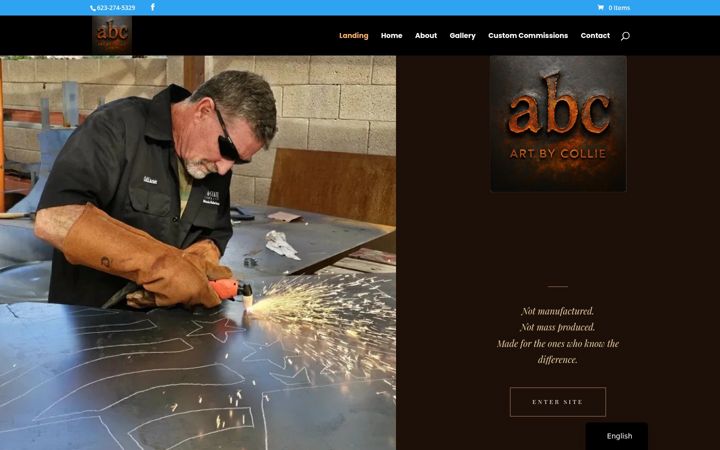 Screenshot of metalartbycollie.com