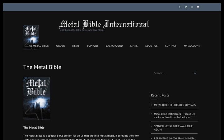 Screenshot of metalbibleinternational.com