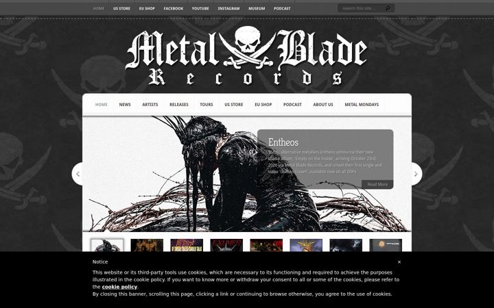 Screenshot of metalblade.com