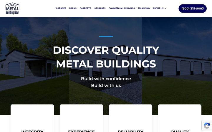 Screenshot of metalbuildingnow.com