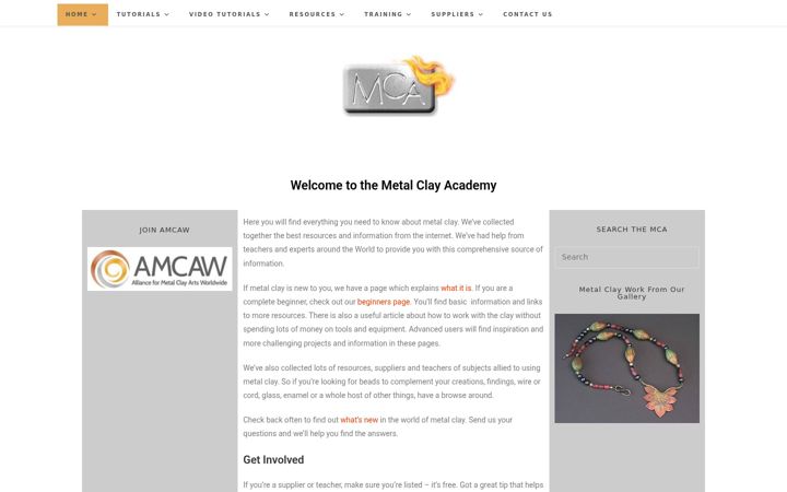 Screenshot of metalclayacademy.com