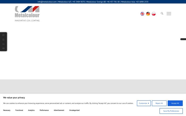 Screenshot of metalcolour.com