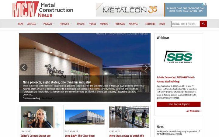 Screenshot of metalconstructionnews.com