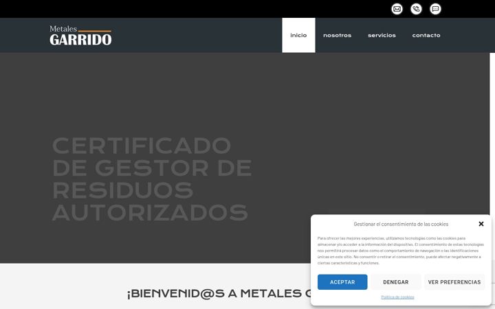 Screenshot of metalesgarrido.com