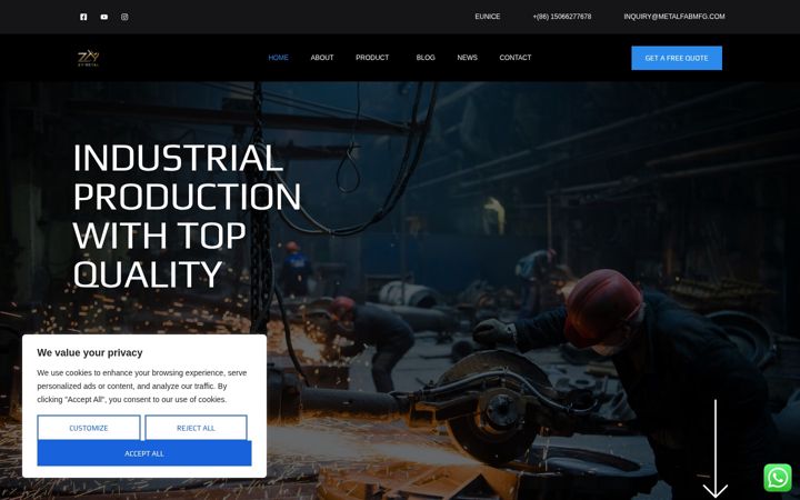Screenshot of metalfabmfg.com
