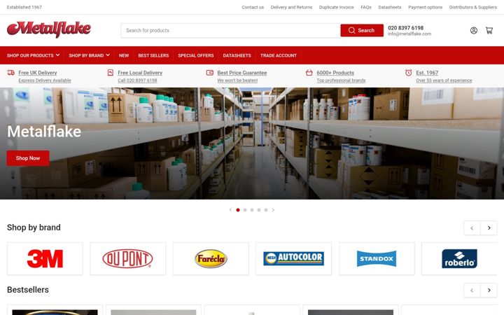 Screenshot of metalflake.com