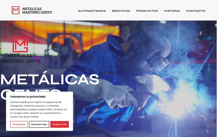 Screenshot of metalicasgento.com