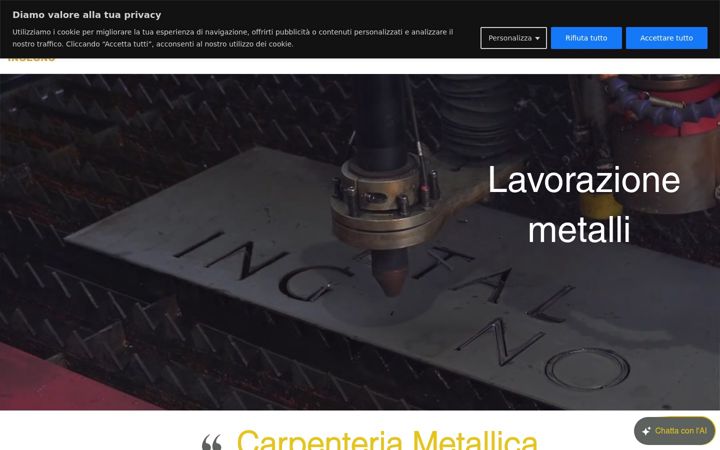 Screenshot of metalingegno.com