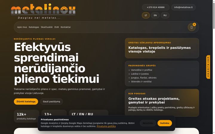 Screenshot of metalinox.lt
