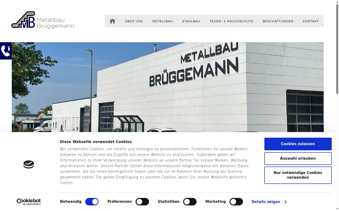 Screenshot van de toestemmingsbanner zoals getoond vóór enige interactie