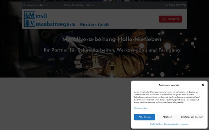 Screenshot of metallbau-halle.com