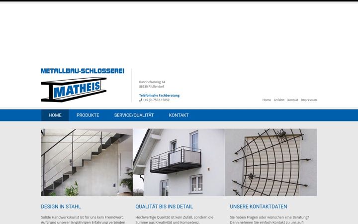 Screenshot of metallbau-matheis.de