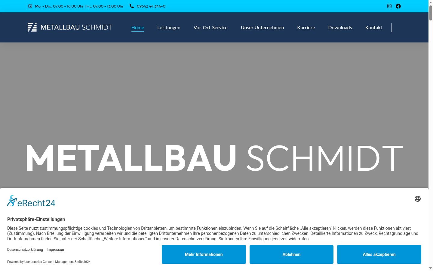 Screenshot of the consent banner shown before any interaction