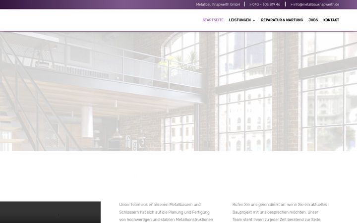 Screenshot of metallbauknapwerth.de
