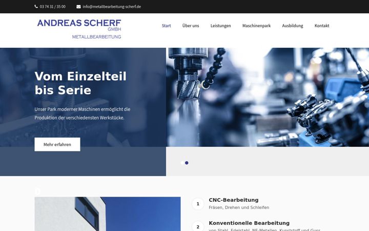 Screenshot ta' metallbearbeitung-scherf.de
