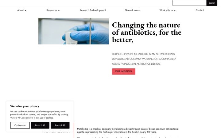 Screenshot of metallobio.com