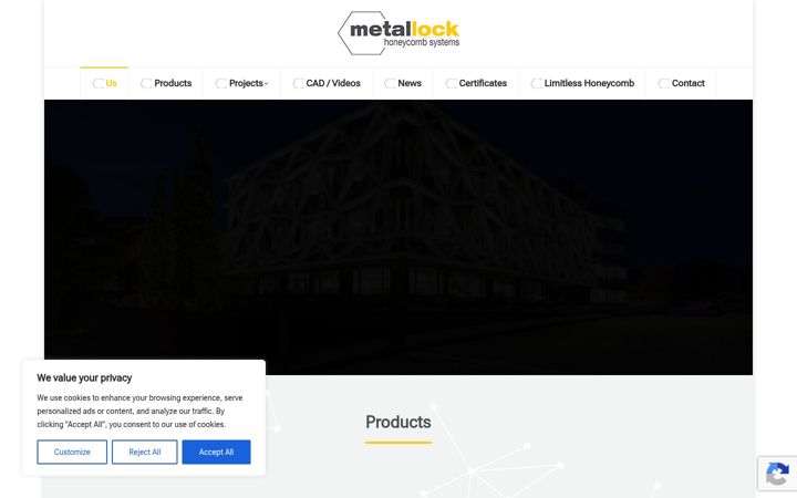 Screenshot of metallock.com