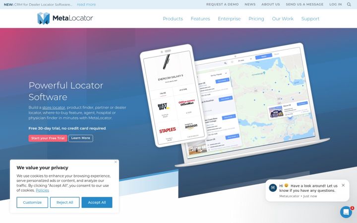 Screenshot di metalocator.com