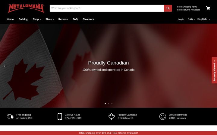Screenshot of metalomania.ca