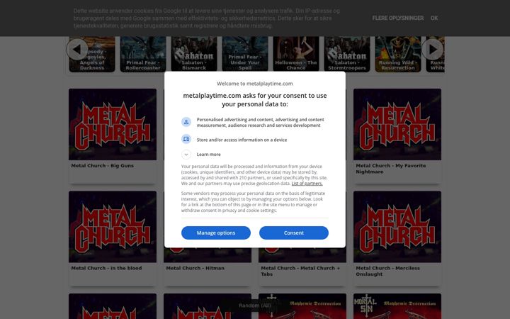 Screenshot of metalplaytime.com