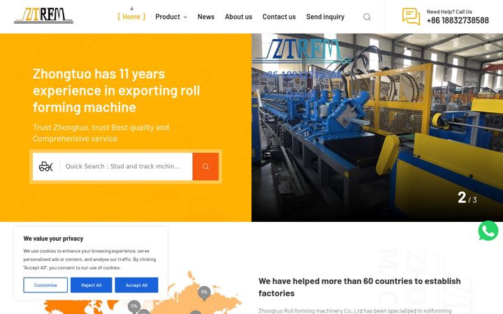 Screenshot of metalrollingforming.com