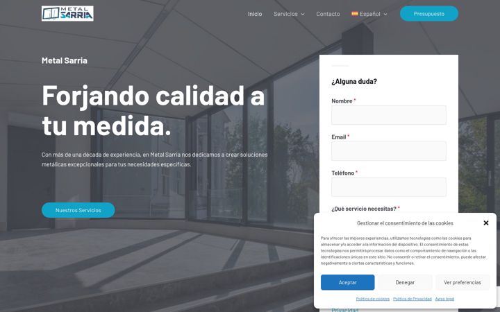 Screenshot of metalsarria.com