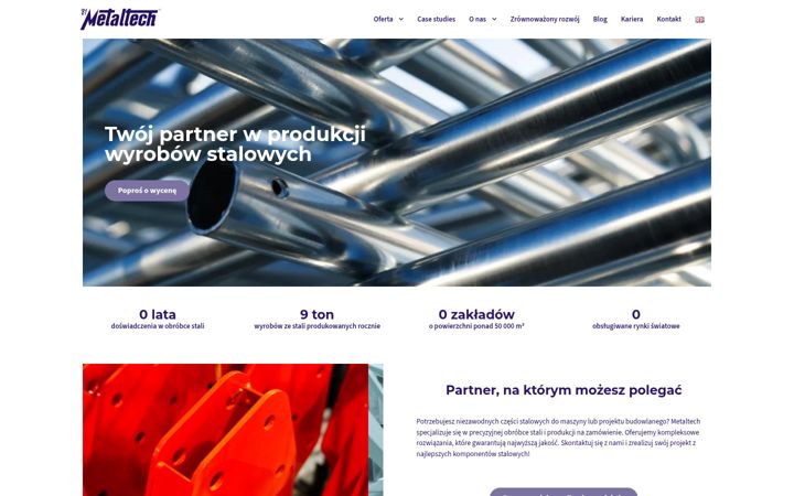 Zrzut ekranu metaltech.pl