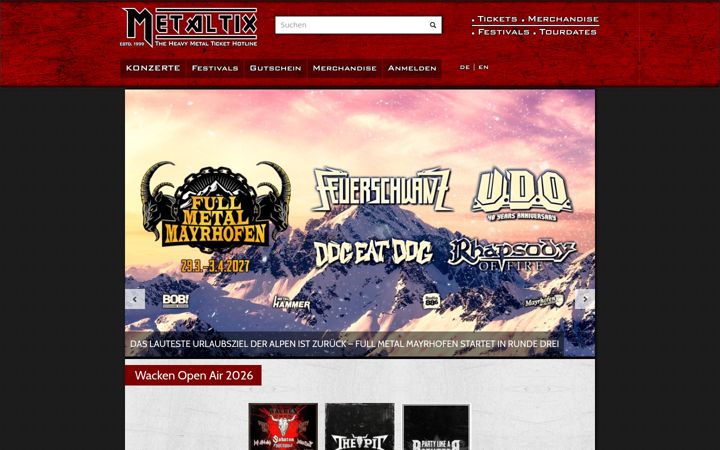 Capture d'écran de metaltix.com
