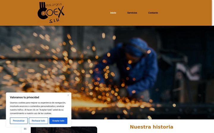 Screenshot of metalurgicacoex.com