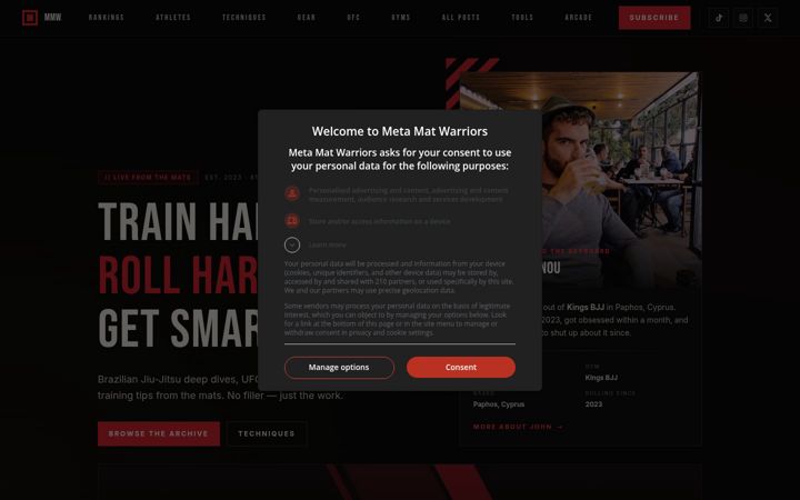 Screenshot of metamatwarriors.com