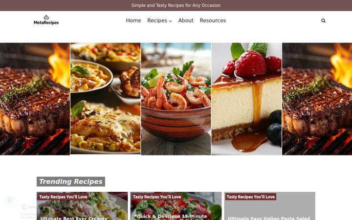 Screenshot of metarecipes.com